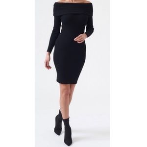 Black over the shoulder dress